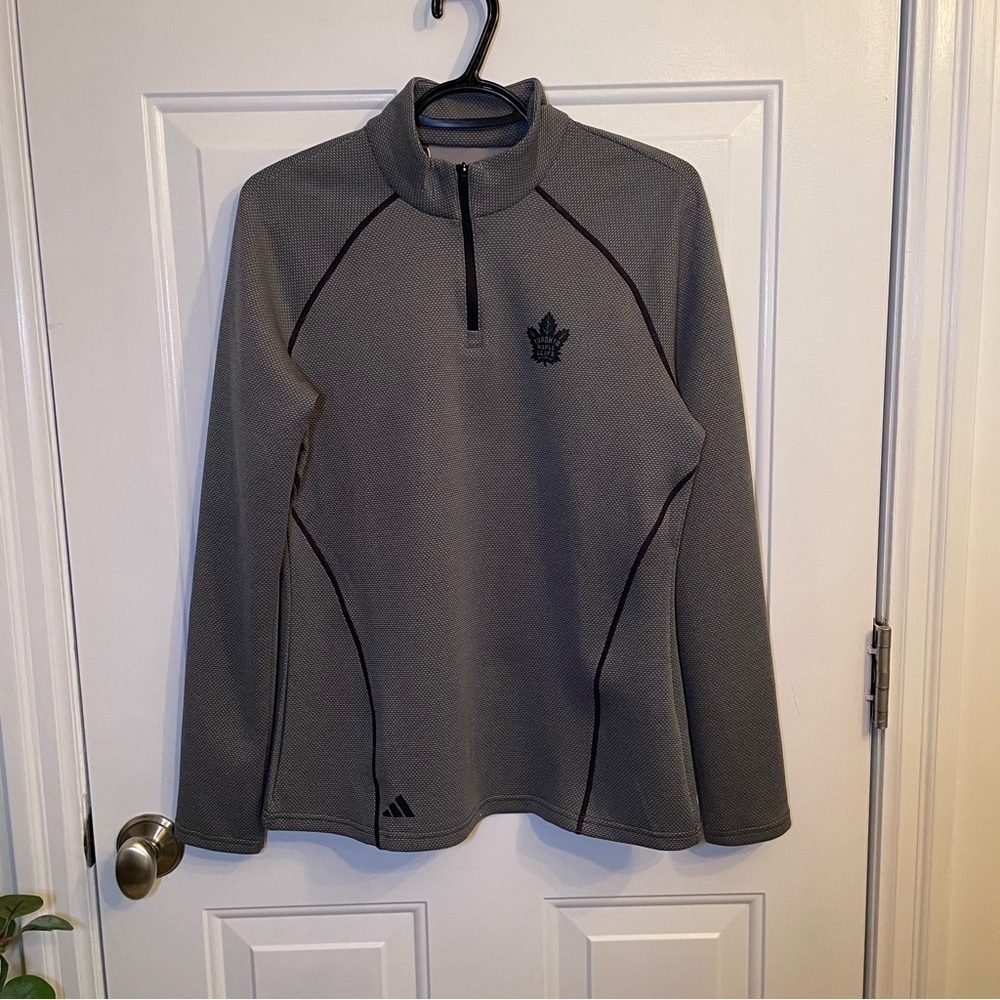 Adidas Gray Quarter-Zip Toronto Maple Leafs Sweater